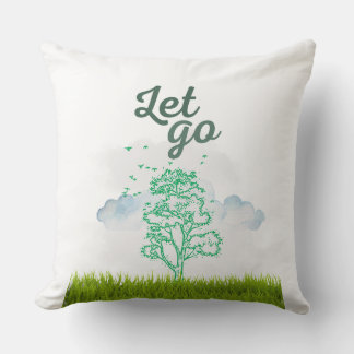 Cojín Decorativo Dejar ir camiseta, Motivacional Cita Tee, Inspirac