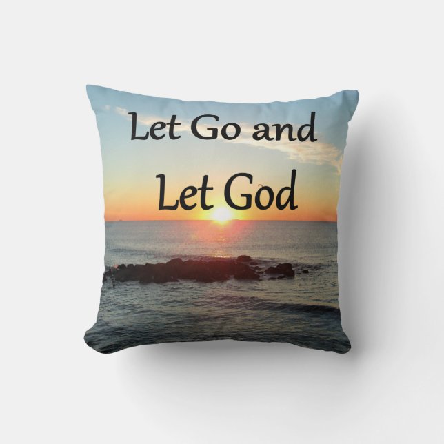 COJÍN DECORATIVO DEJAR IR Y DEJAR IR EL DISEÑO DE SUNRISE (Anverso)