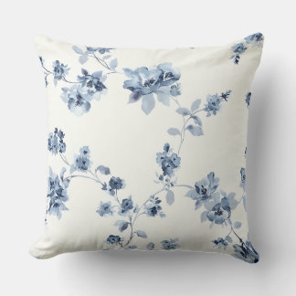 Cojín Decorativo Dekokissen mit blauem Blumen-Print