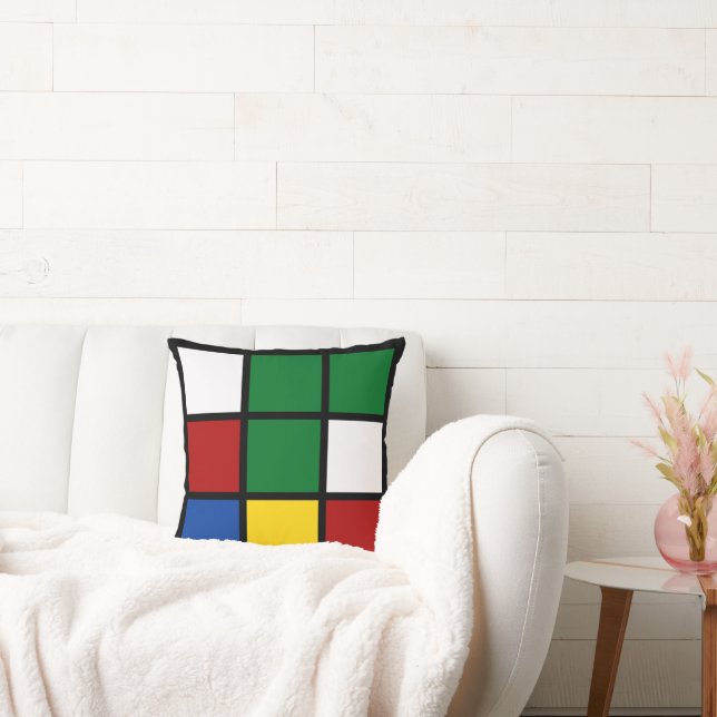 Cojín Decorativo Dekokissen "Quadro" Grün & Blau (Sofá)