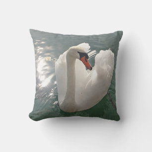 Cojín Decorativo Dekokissen romantischer weisser Schwan