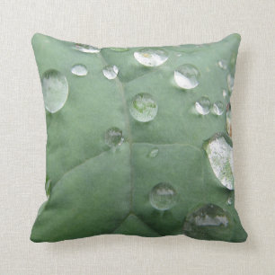 Cojín Decorativo Dekokissen Wassertropfen en hoja grüngrauem gris