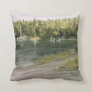 Cojín decorativo del algodón 16 x 16 - dos barco