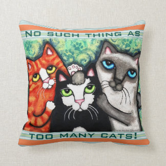 Cojín decorativo del arte del gato del amante