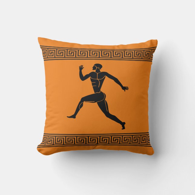 Cojín decorativo del atleta en curso griego (Anverso)