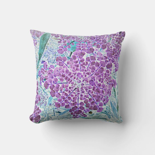 Cojín decorativo del azul de la lavanda (Anverso)