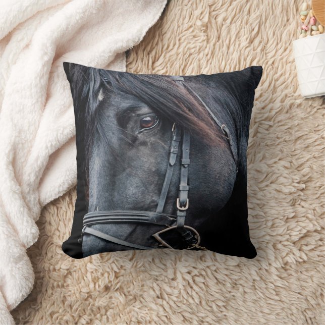 Cojín decorativo del caballo blanco negro (Manta)