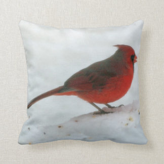 Cojín decorativo del cardenal del invierno