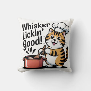 Cojín decorativo del chef del gato - Acento de la