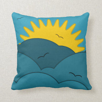 Cojín decorativo del cielo azul con Sun