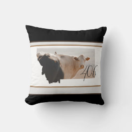 Cojín decorativo del cielo azul de la vaca blanca 