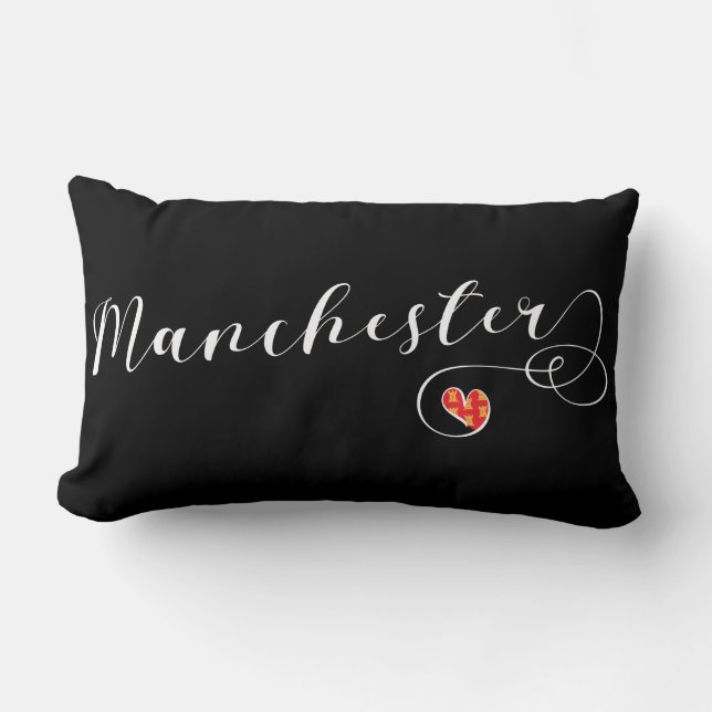 Cojín decorativo del Corazón de Manchester, Inglat (Anverso)