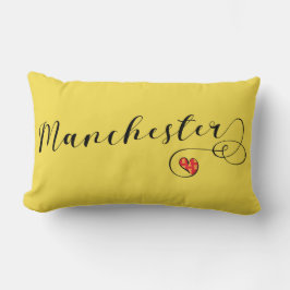 Cojín decorativo del Corazón de Manchester, Inglat
