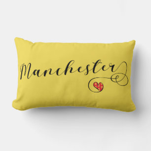 Cojín decorativo del Corazón de Manchester, Inglat
