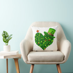 Cojín decorativo del corazón de Shamrock