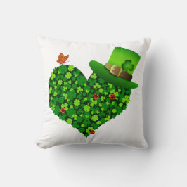 Cojín decorativo del corazón de Shamrock