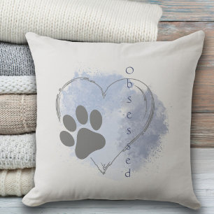 Cojín decorativo del corazón obsesionado con el pe