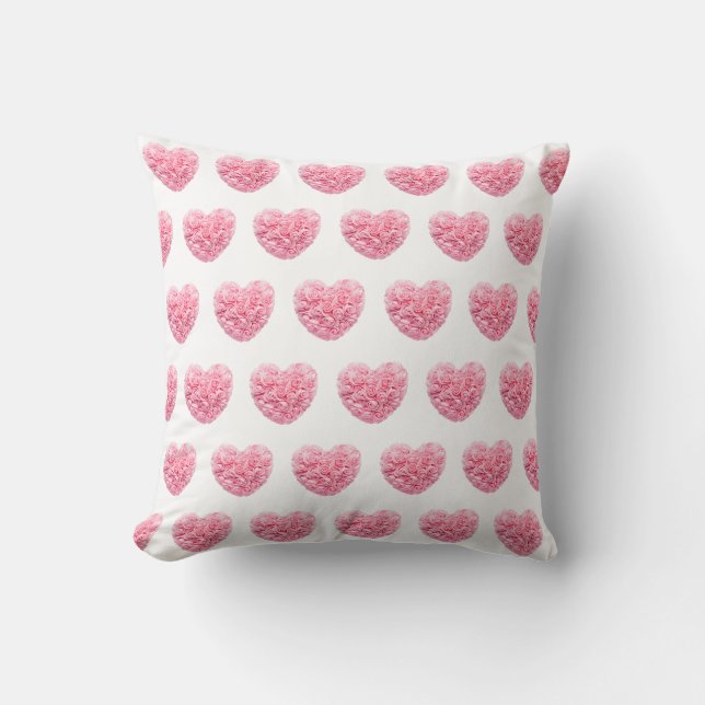 Cojín decorativo del corazón rosado (Anverso)