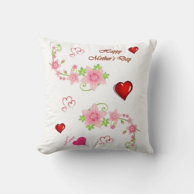 Cojín decorativo del Día de la Madre (Anverso)