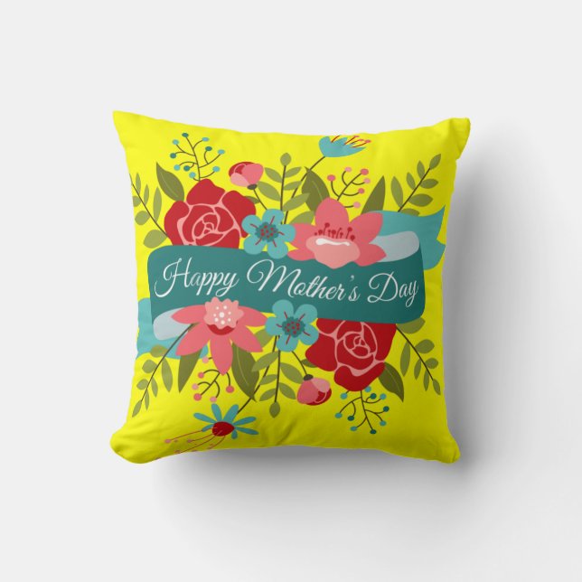 Cojín decorativo del Día de la Madre (Anverso)