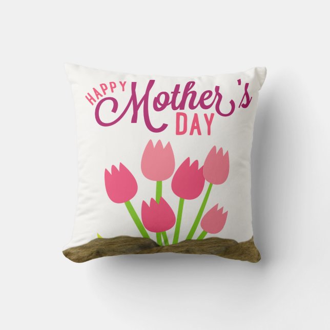 Cojín decorativo del Día de la Madre (Anverso)