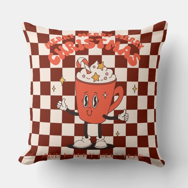 Cojín decorativo del Día de los Navidades Groovy (Anverso)