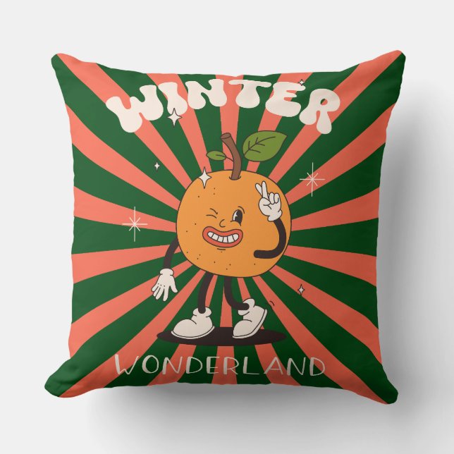 Cojín decorativo del Día de los Navidades Groovy (Anverso)