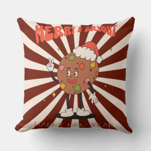 Cojín decorativo del Día de los Navidades Groovy