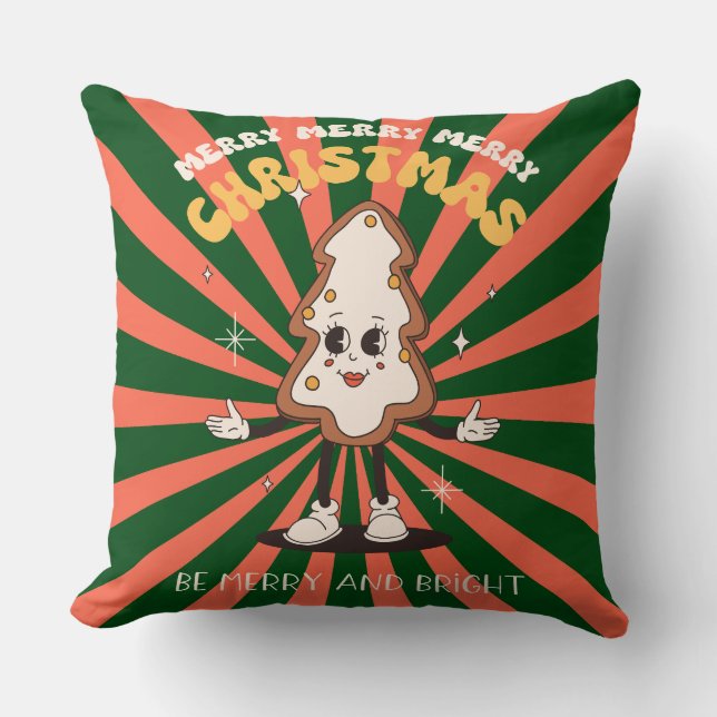 Cojín decorativo del Día de los Navidades Groovy (Anverso)