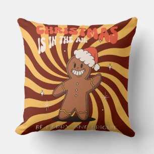 Cojín decorativo del Día de los Navidades Groovy