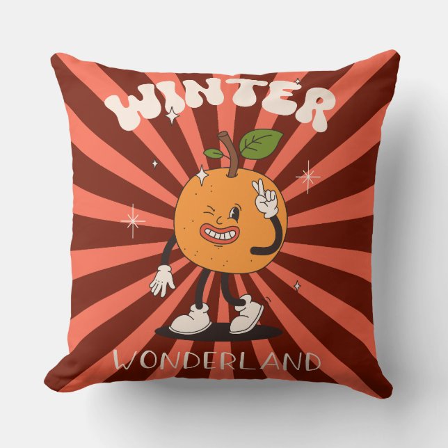 Cojín decorativo del Día de los Navidades Groovy (Anverso)