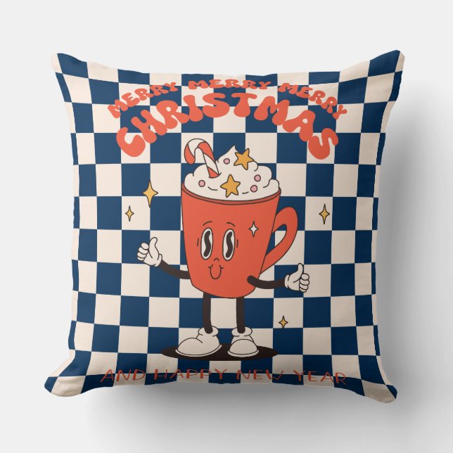 Cojín decorativo del Día de los Navidades Groovy (Anverso)