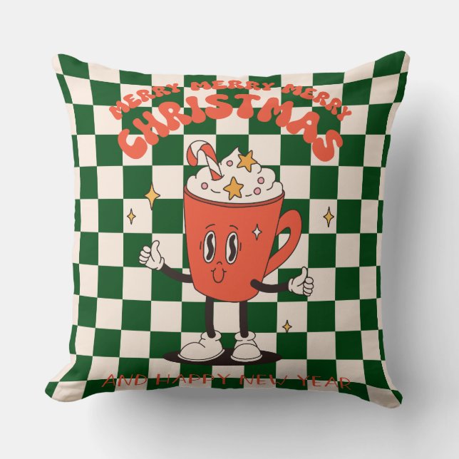 Cojín decorativo del Día de los Navidades Groovy (Anverso)