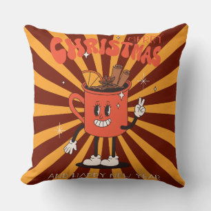 Cojín decorativo del Día de los Navidades Groovy