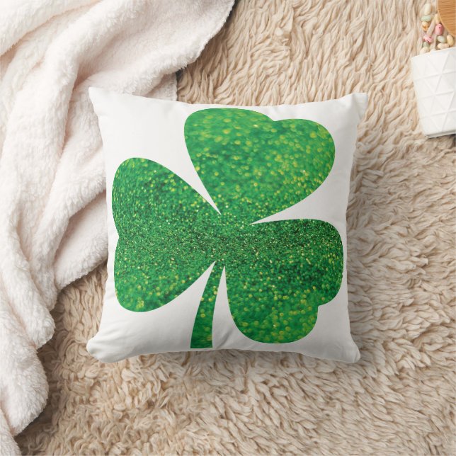Cojín decorativo del Día del purpurina Shamrock St (Manta)