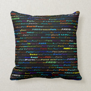 Cojín decorativo del diseño I del texto de Parí