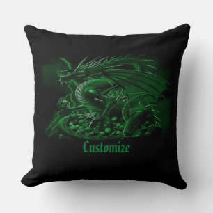 Cojín decorativo del Dragón Verde Personalizado