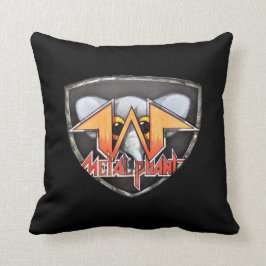 Cojín decorativo del emblema de Metalphant - negro