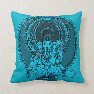 Cojín Decorativo del ganesh azul por completo