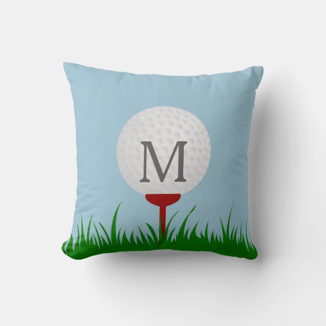 Cojín decorativo del golf del monograma (Anverso)