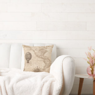 Cojín decorativo del Mapa del Mundo Viejo