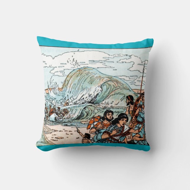 COJÍN DECORATIVO DEL MAR ROJO DEL ÉXODO DEL (Anverso)