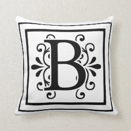 Cojín decorativo del monograma de la letra B