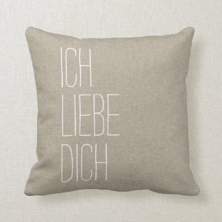 Cojín decorativo del moreno de Ich Liebe Dich del