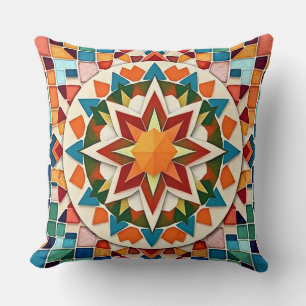 Cojín decorativo del mosaico Starburst colorido