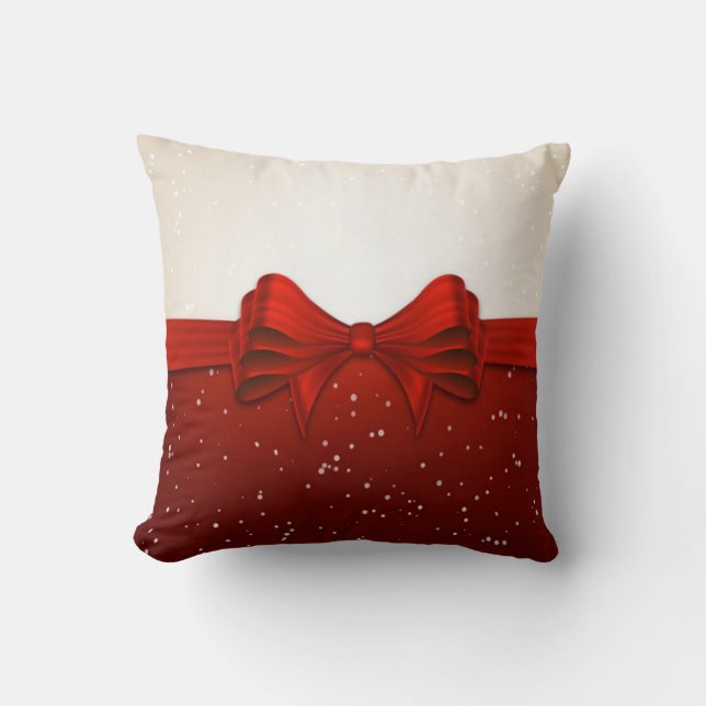 Cojín decorativo del navidad/cinta roja (Anverso)
