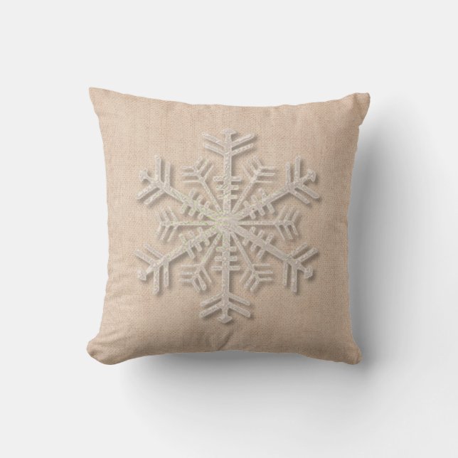 Cojín decorativo del navidad del copo de nieve (Anverso)