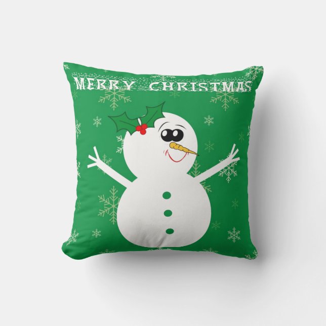 Cojín decorativo del navidad del muñeco de nieve (Anverso)