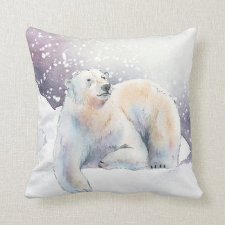 Cojín decorativo del oso polar invernal
