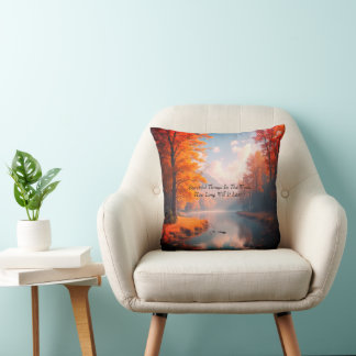 Cojín decorativo del paisaje otoñal